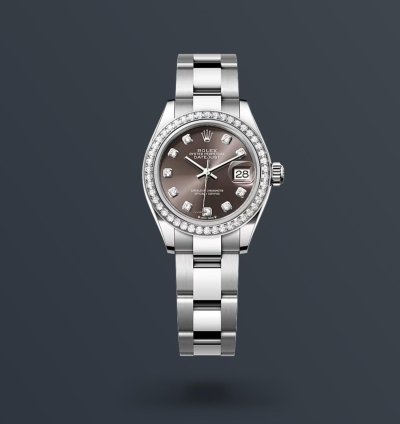 Rolex Lady-datejust New 2024 Rhodium Grey Diamond Dial Diamond Bezel Stainless Steel Oyster 28mm