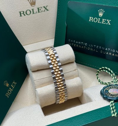 Rolex Lady-datejust New 2024 Silver Diamond Dial Diamond Bezel Two Tone Yellow Gold Jubilee 28mm