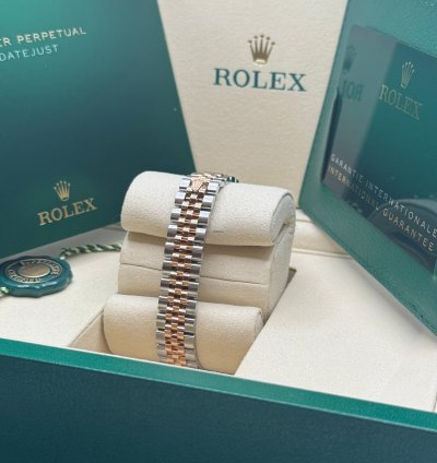 Rolex Lady-datejust New 2025 Olive Green Diamond Dial Diamond Bezel Two Tone Jubilee Rose Gold