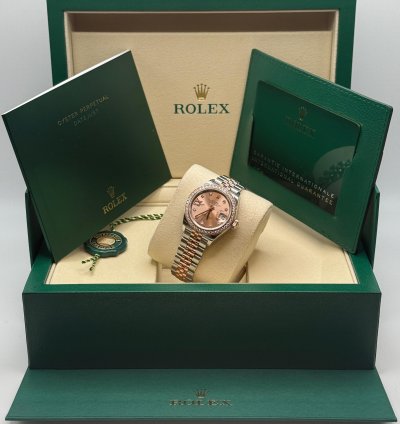 Rolex Lady-datejust New 2025 Pink Star Diamond Dial Two Tone Rose Gold Diamond Bezel Jubilee