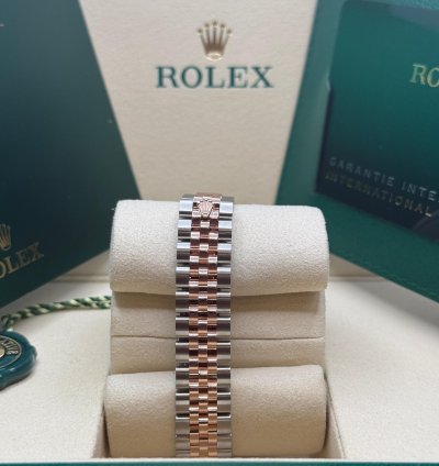 Rolex Lady-datejust New 2025 Purple Diamond Dial Diamond Bezel Two Tone Rose Jubilee
