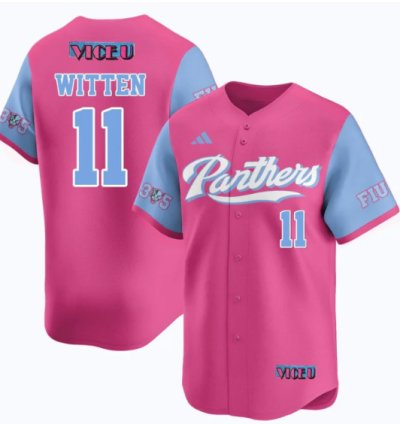 Rich Witten Jersey 11 Fiu Baseball 2025 Vice U Stitched Pink