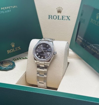 Rolex Lady-datejust New 2025 Rhodium Diamond Dial Stainless Steel Diamond Bezel Oyster Bracelet