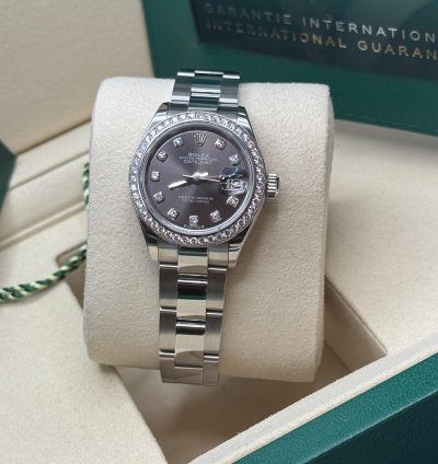 Rolex Lady-datejust New 2025 Rhodium Diamond Dial Stainless Steel Diamond Bezel Oyster Bracelet
