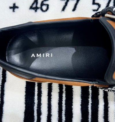 Amiri Bandana Buckle Chain Suede Slip On Shoes