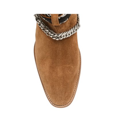 Amiri Bandana Buckle Suede Boots Brown