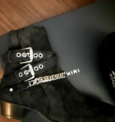 Amiri Bandana Buckle Suede Boots Eu 44