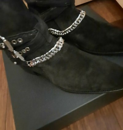 Amiri Bandana Buckle Suede Boots Eu 44