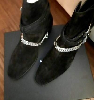 Amiri Bandana Buckle Suede Boots Eu 44