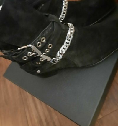 Amiri Bandana Buckle Suede Boots Eu 44