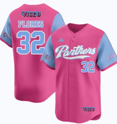 Nelson Rivera Flores Jersey 32 Fiu Baseball 2025 Vice U Stitched Pink