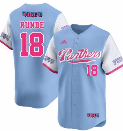 Logan Runde Jersey 18 Fiu Baseball 2025 Vice U Stitched Blue