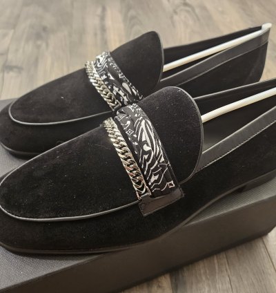 Amiri Bandana Chain Velvet Loafer