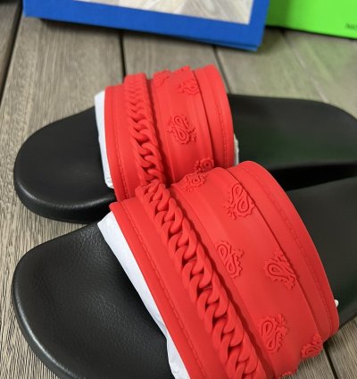 Amiri Bandana Chainlink Rubber Slides