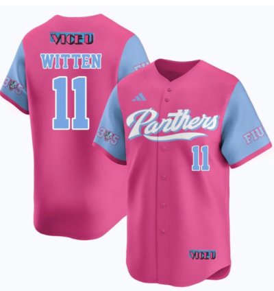 Rich Witten Jersey 11 Fiu Baseball 2025 Vice U Stitched Pink