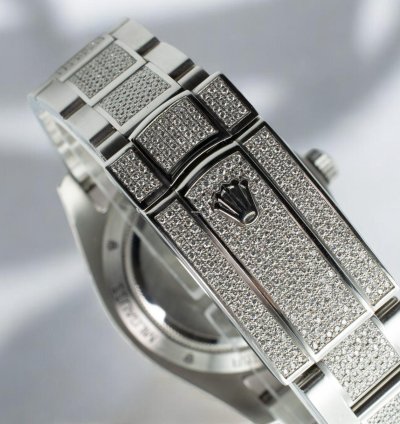 Rolex Milgauss Diamonds Gv -blue - Custom Diamond Set pav Bezel - Iced Out