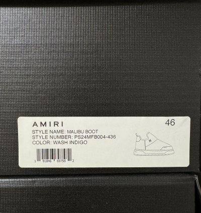 Amiri Bandana Malibu wash Indigo Boots New 46