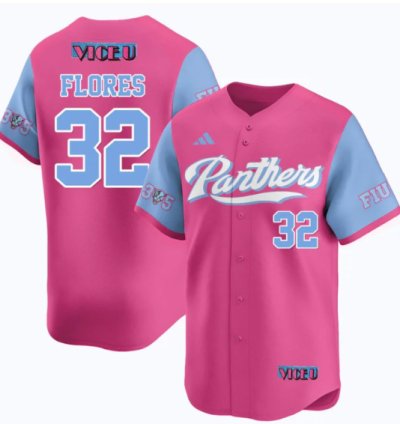 Nelson Rivera Flores Jersey 32 Fiu Baseball 2025 Vice U Stitched Pink