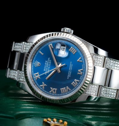 Rolex Oyster Perpetual 34 Iced Blue Dial