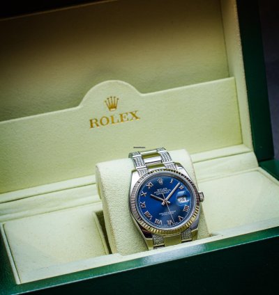 Rolex Oyster Perpetual 34 Iced Blue Dial