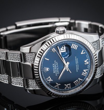 Rolex Oyster Perpetual 34 Iced Blue Dial