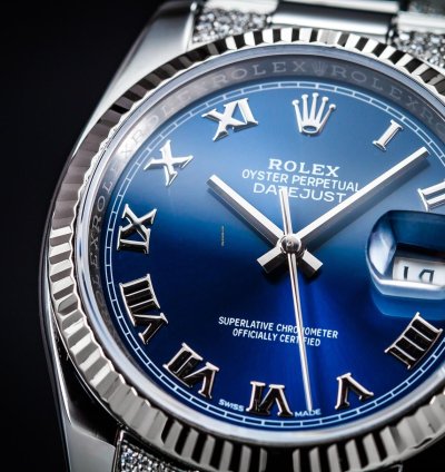 Rolex Oyster Perpetual 34 Iced Blue Dial