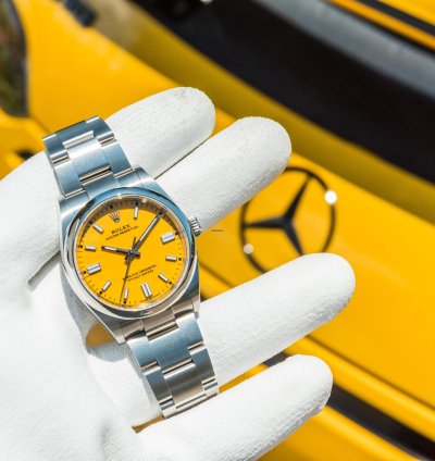 Rolex Oyster Perpetual 36 36mm Yellow Dial