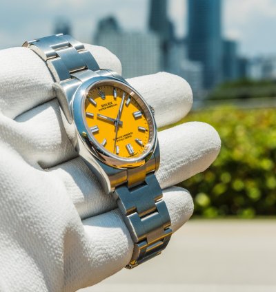 Rolex Oyster Perpetual 36 36mm Yellow Dial