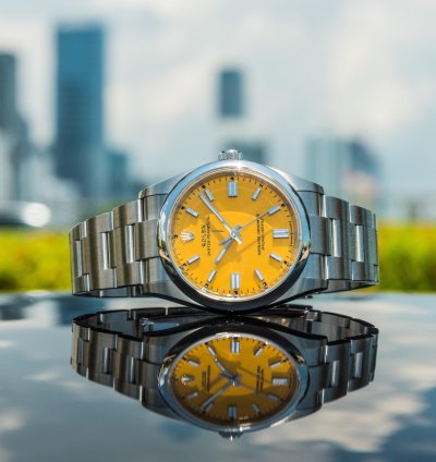 Rolex Oyster Perpetual 36 36mm Yellow Dial