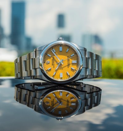 Rolex Oyster Perpetual 36 36mm Yellow Dial