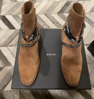Amiri Bandanna Chain Boots