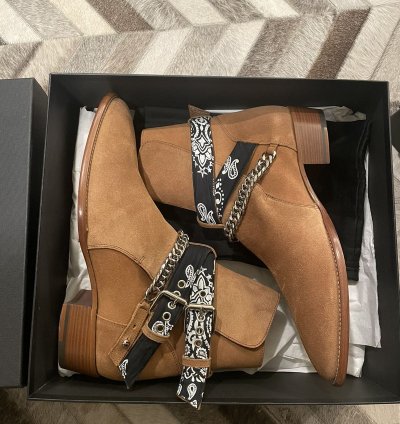 Amiri Bandanna Chain Boots