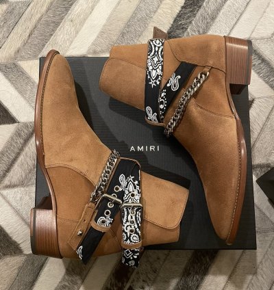 Amiri Bandanna Chain Boots