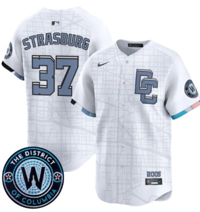 Stephen Strasburg Jersey 37 Washington Nationals 2025 City Connect Premier Limited Stitched White
