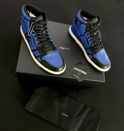 Amiri Black Blue Skel Top Leather Sneakers