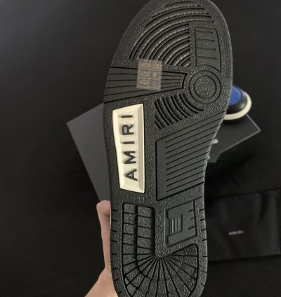 Amiri Black Blue Skel Top Leather Sneakers