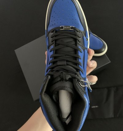 Amiri Black Blue Skel Top Leather Sneakers