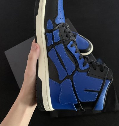 Amiri Black Blue Skel Top Leather Sneakers