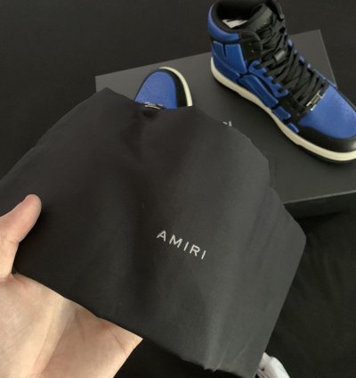 Amiri Black Blue Skel Top Leather Sneakers