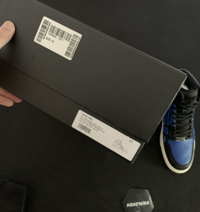 Amiri Black Blue Skel Top Leather Sneakers
