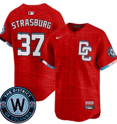 Stephen Strasburg Jersey 37 Washington Nationals 2025 City Connect Premier Limited Stitched Red