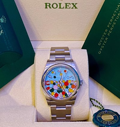 Rolex Oyster Perpetual 36 New 2023 Very Rare Tag Seriale Celebration Dial