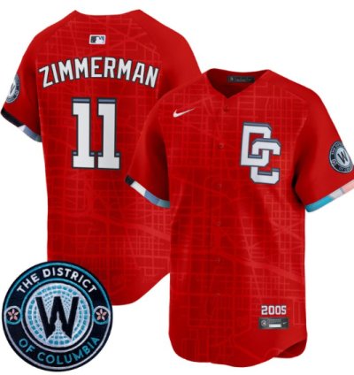 Ryan Zimmerman Jersey 11 Washington Nationals 2025 City Connect Premier Limited Stitched Red