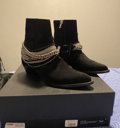 Amiri Black Western Chain Boot