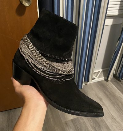 Amiri Black Western Chain Boot