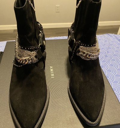 Amiri Black Western Chain Boot