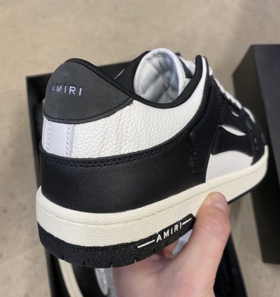 Amiri Black White Leather Skeleton Low Sneakers