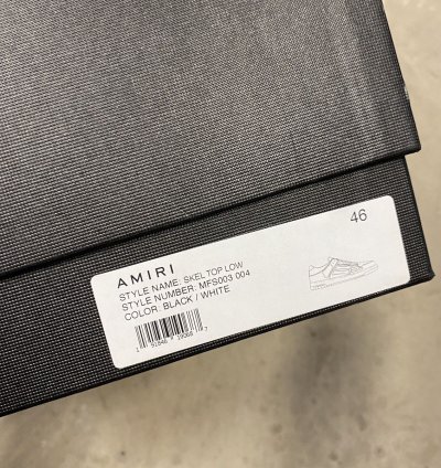 Amiri Black White Leather Skeleton Low Sneakers