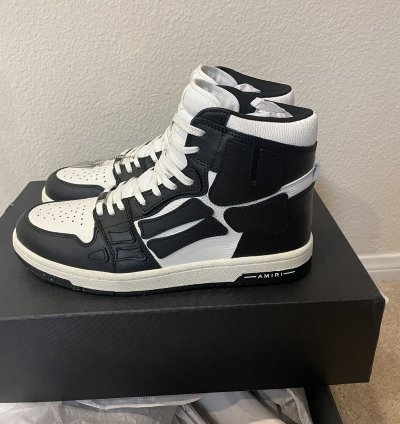Amiri Black White Skel Skeleton High Top Sneaker Brand New