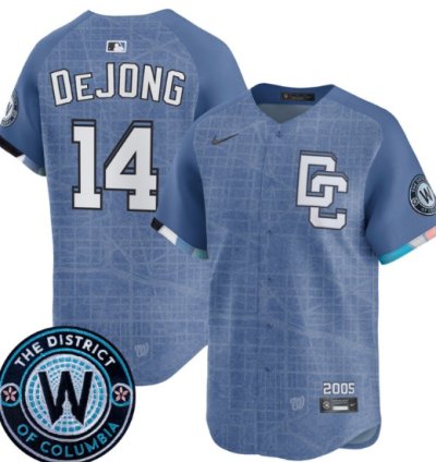 Paul Dejong Jersey 14 Washington Nationals 2025 City Connect Premier Limited Stitched Blue